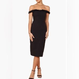 Petal & Pup Florez Black Off Shoulder Sheath Dress Night Out
